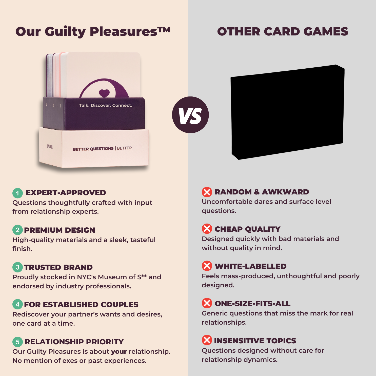 Our Guilty Pleasures Couples Card Game