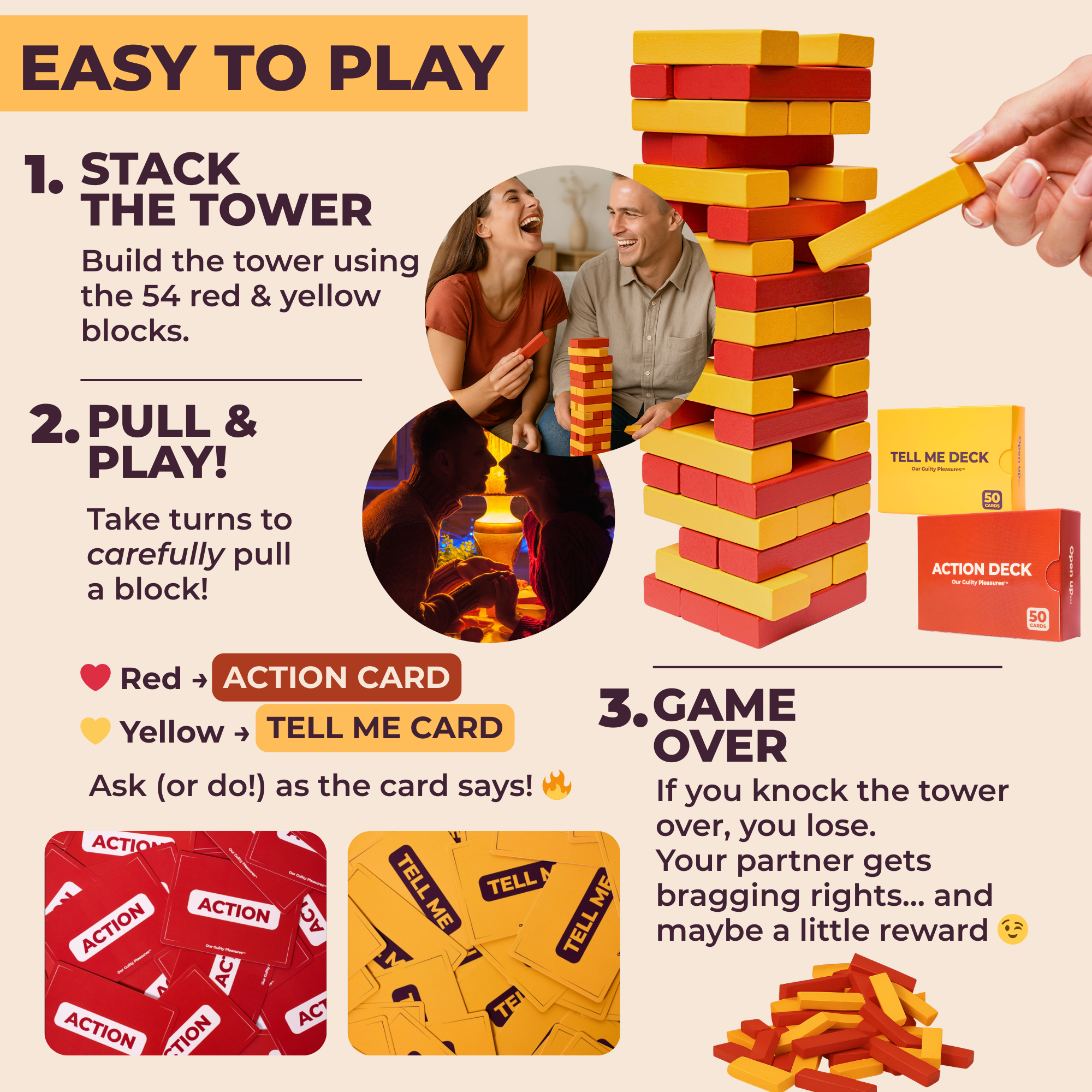 The Pull Out Game - Stacking Block Game For Couples